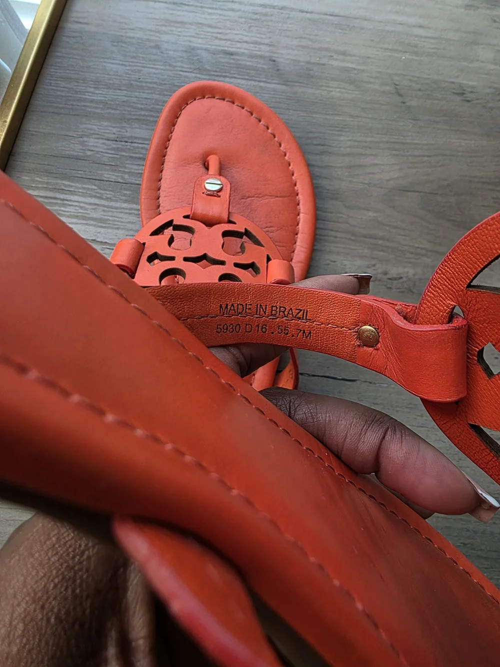 Tory Burch Women’s Poppy Red Miller Logo Thong Sandals